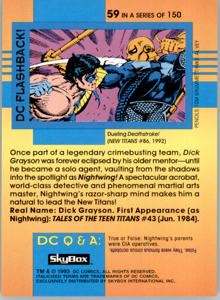 DC Cosmic Teams (1993 Skybox) "Main Set" Base Cards