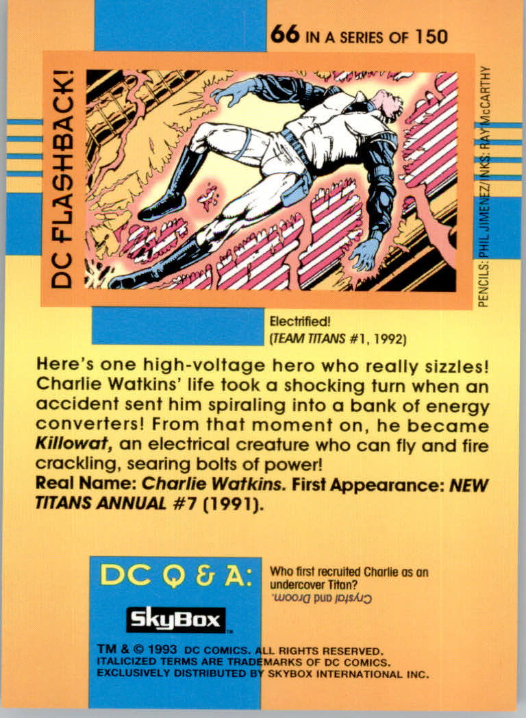 DC Cosmic Teams (1993 Skybox) "Main Set" Base Cards