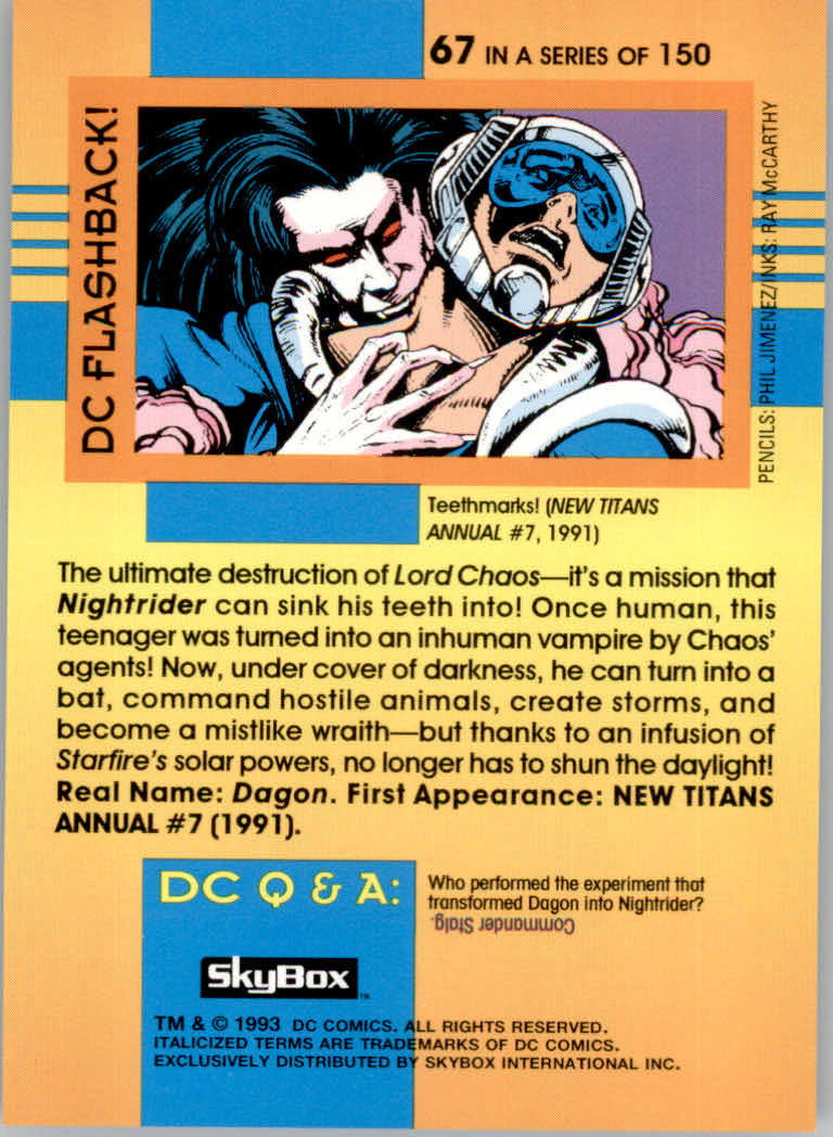 DC Cosmic Teams (1993 Skybox) "Main Set" Base Cards