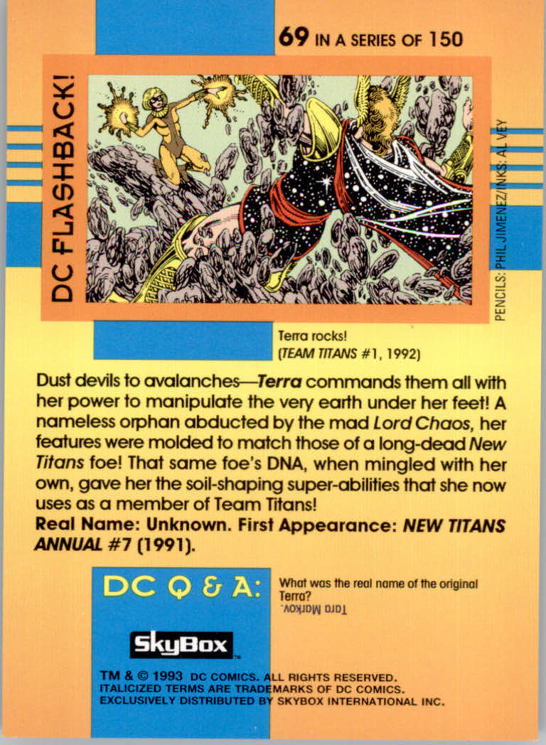 DC Cosmic Teams (1993 Skybox) "Main Set" Base Cards