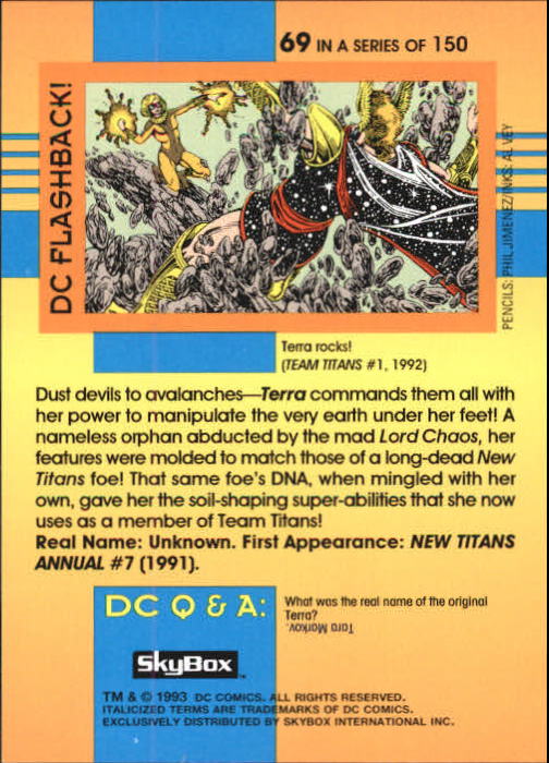 1993 SkyBox DC Cosmic Teams #69 Team Titans back image