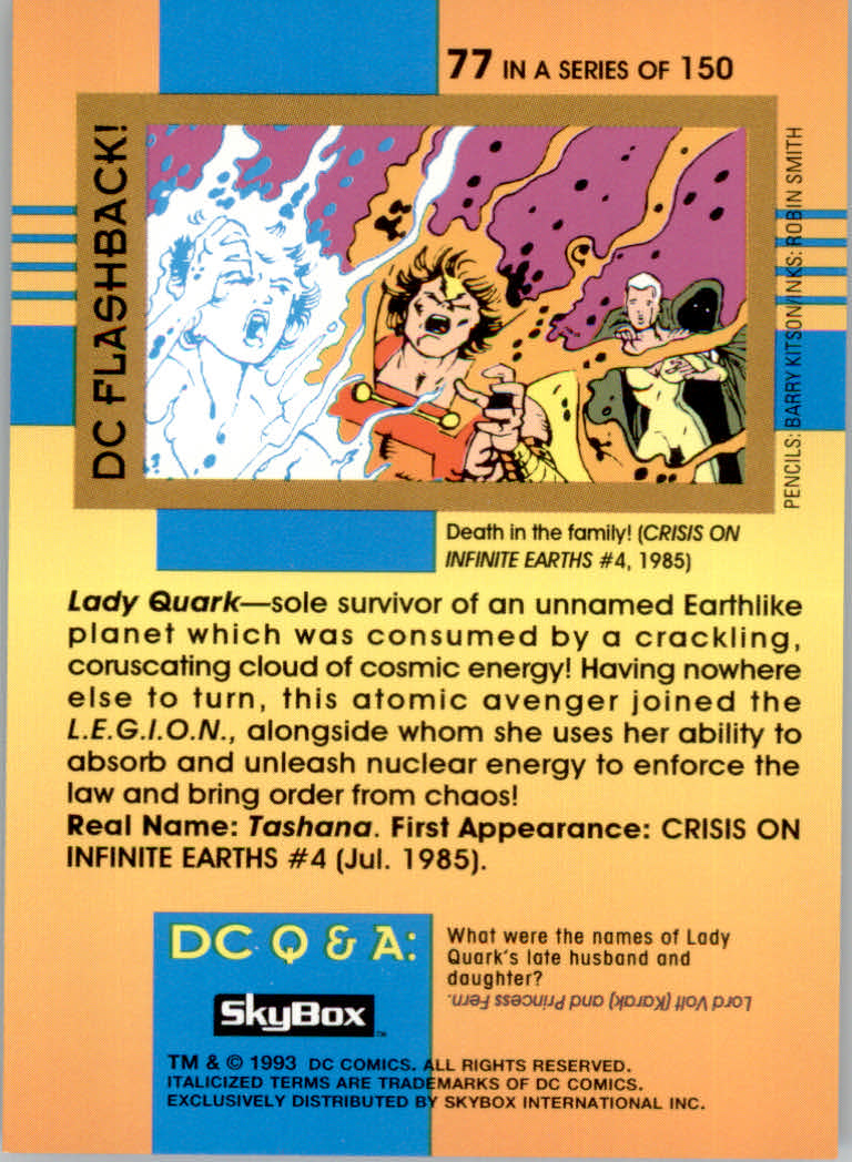 DC Cosmic Teams (1993 Skybox) "Main Set" Base Cards