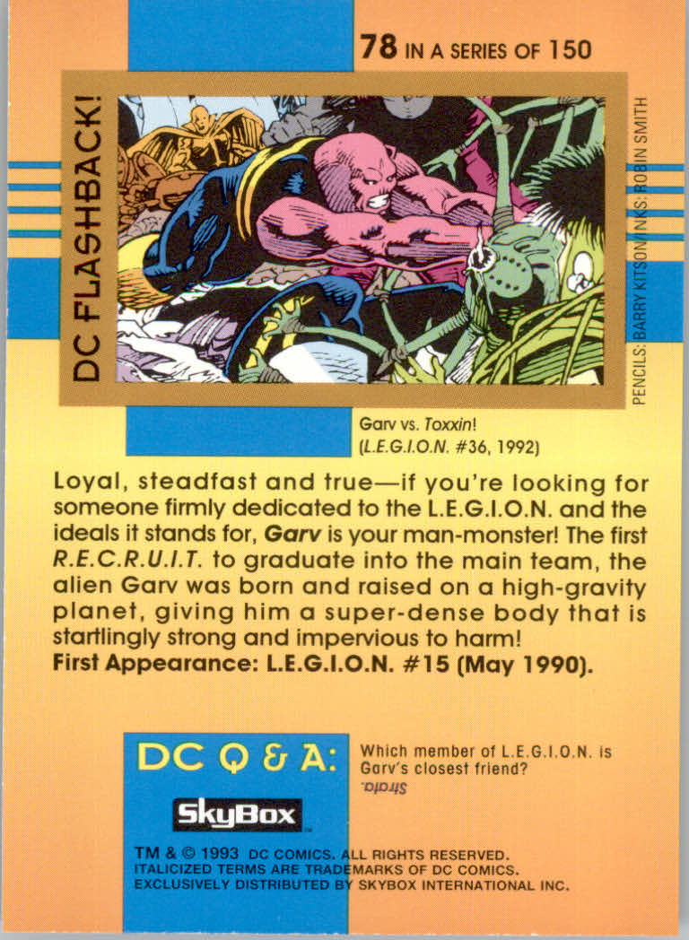 DC Cosmic Teams (1993 Skybox) "Main Set" Base Cards