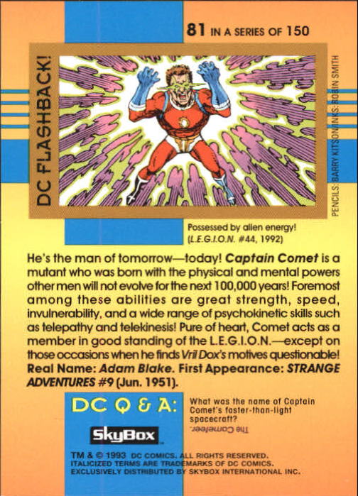 1993 SkyBox DC Cosmic Teams #81 L.E.G.I.O.N. back image