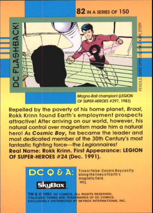 1993 SkyBox DC Cosmic Teams #82 Legionnaires back image