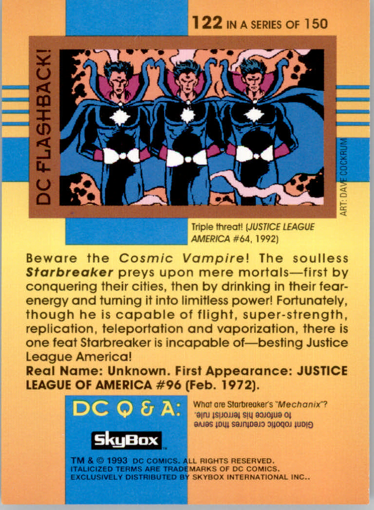 DC Cosmic Teams (1993 Skybox) "Main Set" Base Cards