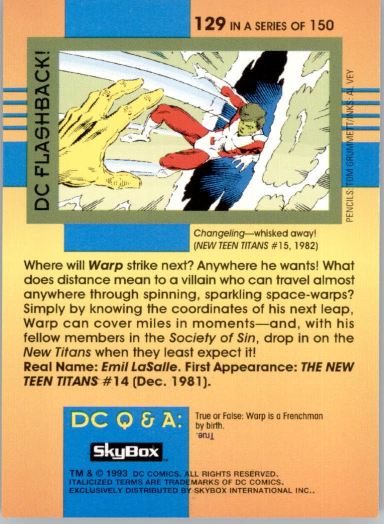 DC Cosmic Teams (1993 Skybox) "Main Set" Base Cards