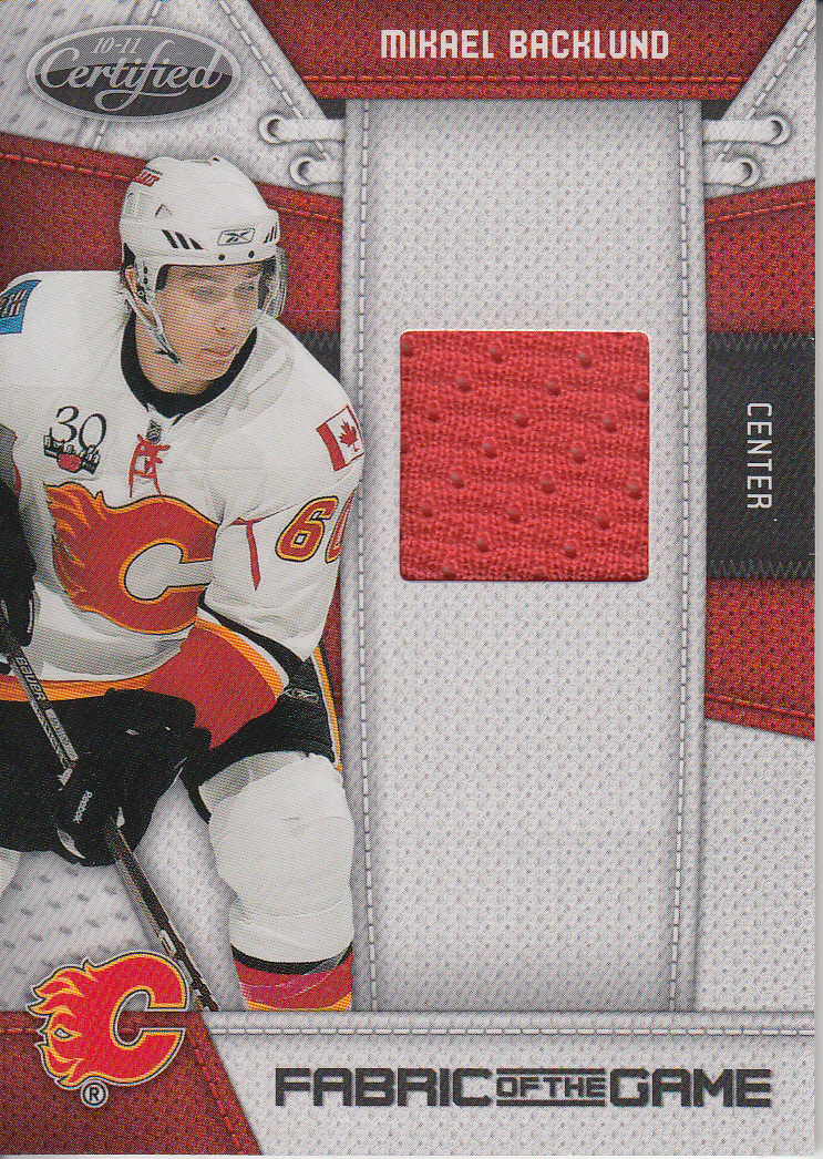 2010-11 Certified Fabric of the Game #MB Mikael Backlund