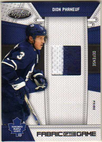 2010-11 Certified Fabric of the Game Prime #DIP Dion Phaneuf
