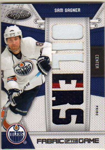 2010-11 Certified Fabric of the Game Team Die Cut Prime #SG Sam Gagner