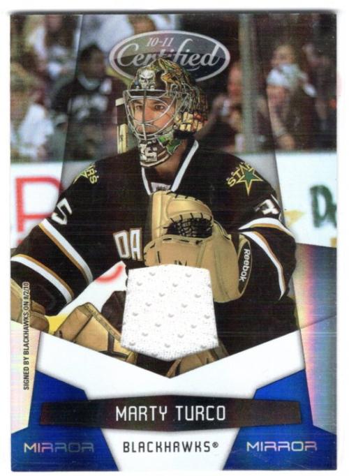 2010-11 Certified Mirror Blue Materials #34 Marty Turco