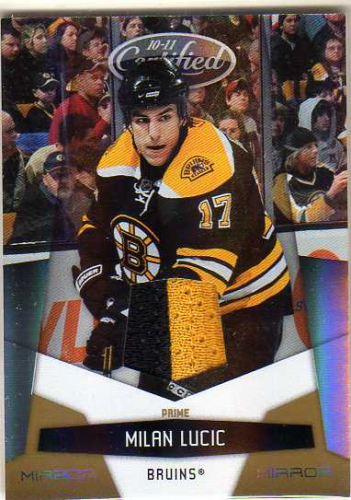 2010-11 Certified Mirror Gold Materials Prime #11 Milan Lucic