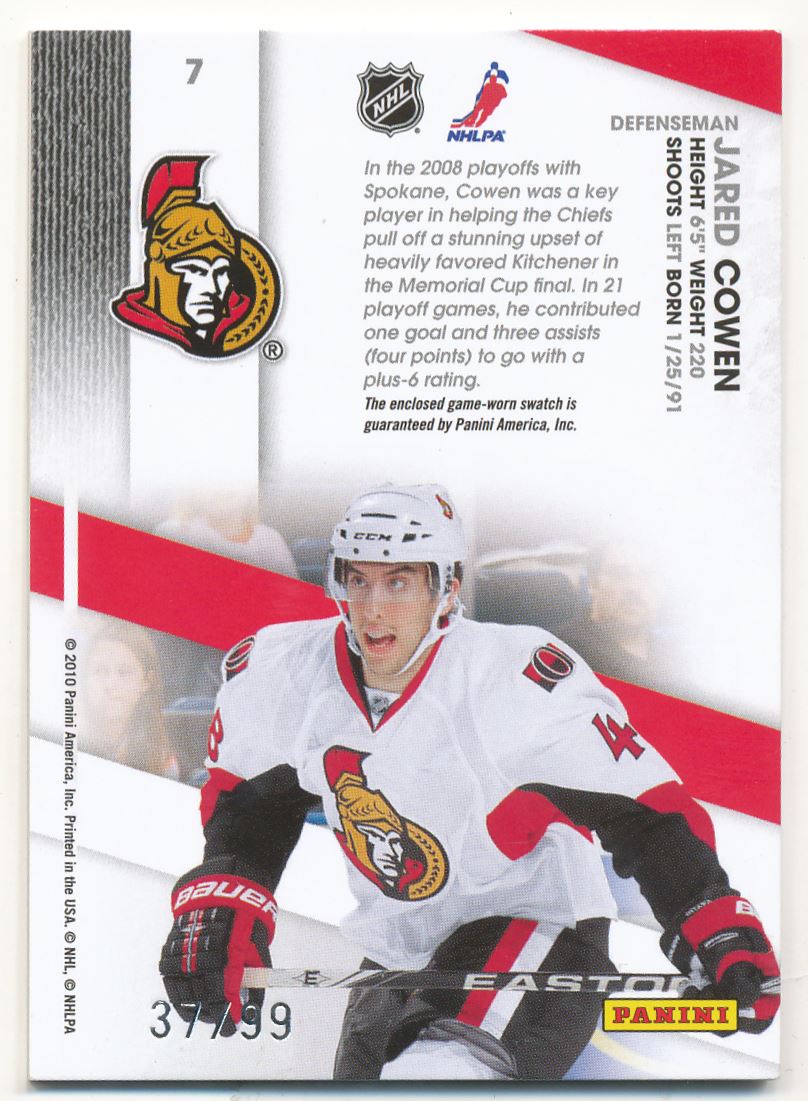 2010-11 Certified Potential Materials #7 Jared Cowen