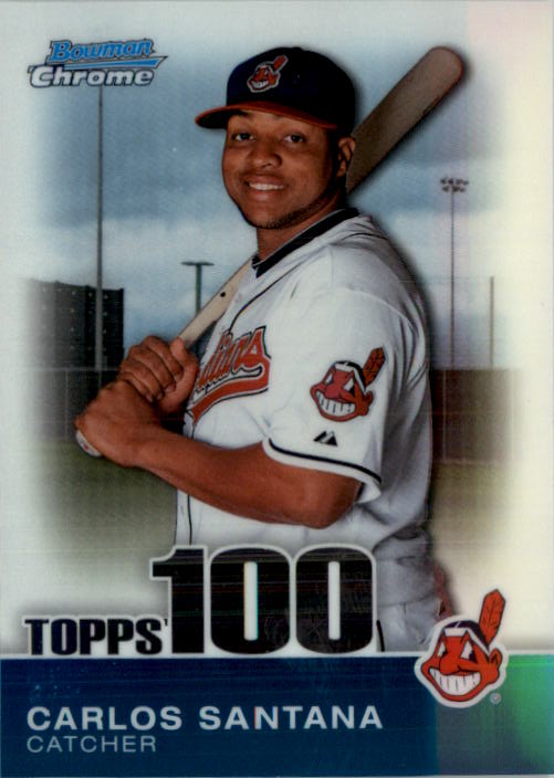2010 Bowman Chrome Topps 100 Prospects #TPC12 Carlos Santana