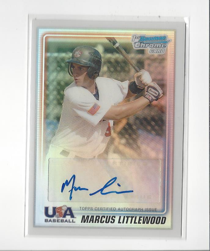 2010 Bowman Chrome 18U USA Baseball Autographs Refractors #ML Marcus Littlewood