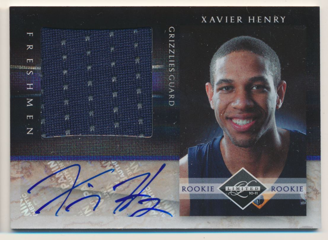 2010-11 Limited Freshmen Jumbo Jersey Numbers Signatures #12 Xavier Henry
