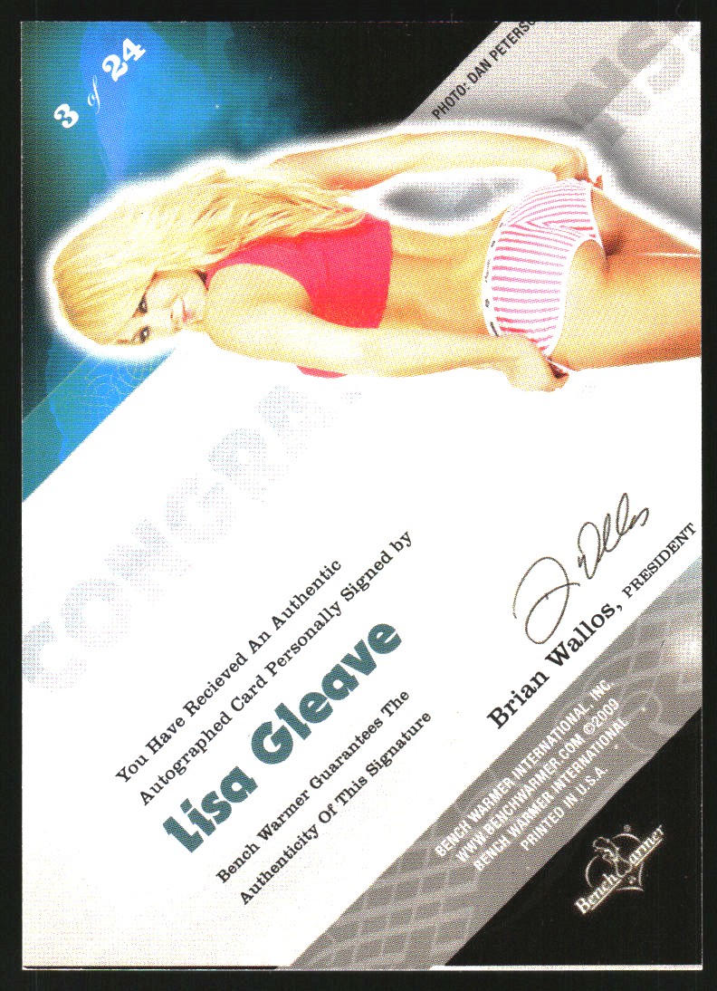 2009 Bench Warmer Limited Autographs #3 Lisa Gleave back image