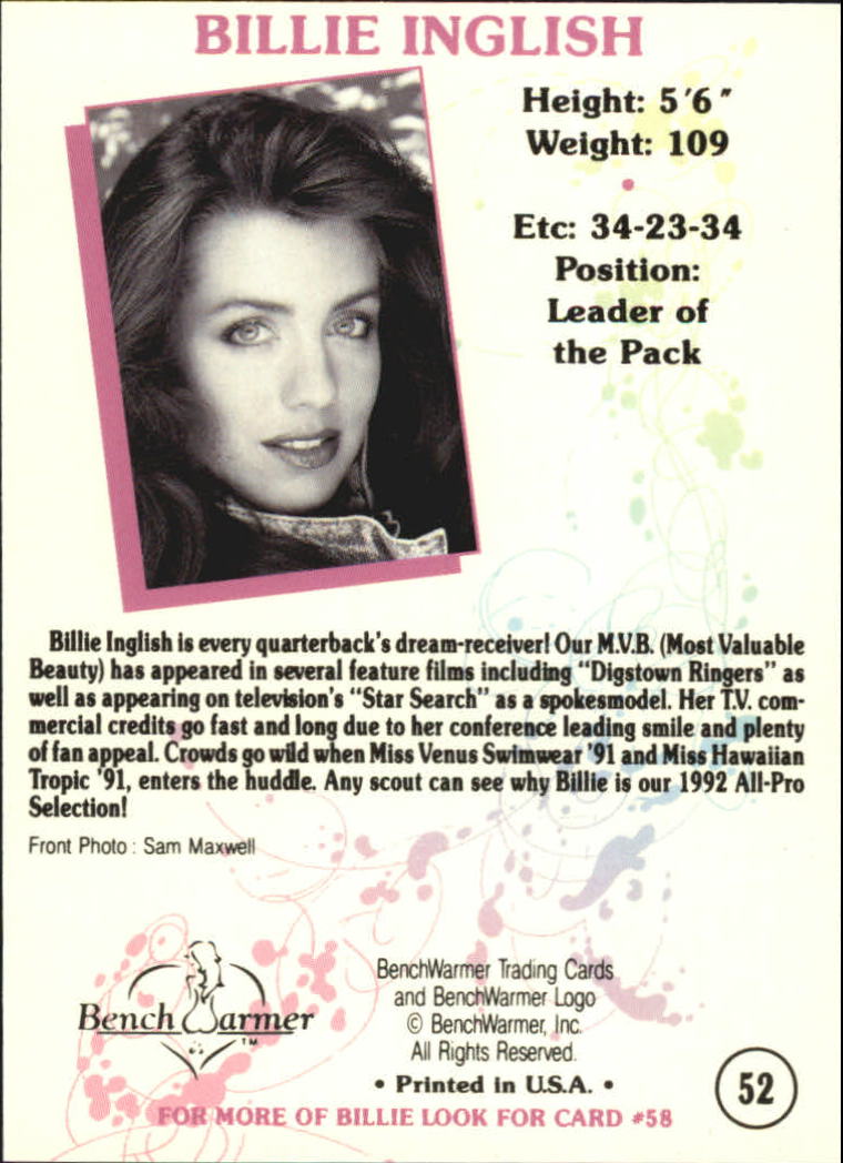 1992 Bench Warmer #52 Billie Inglish