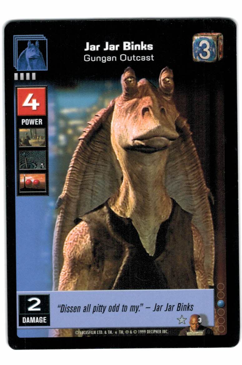 1999 Young Jedi The Jedi Council 3 Jar Jar Binks, Gungan Outcast R NMMT