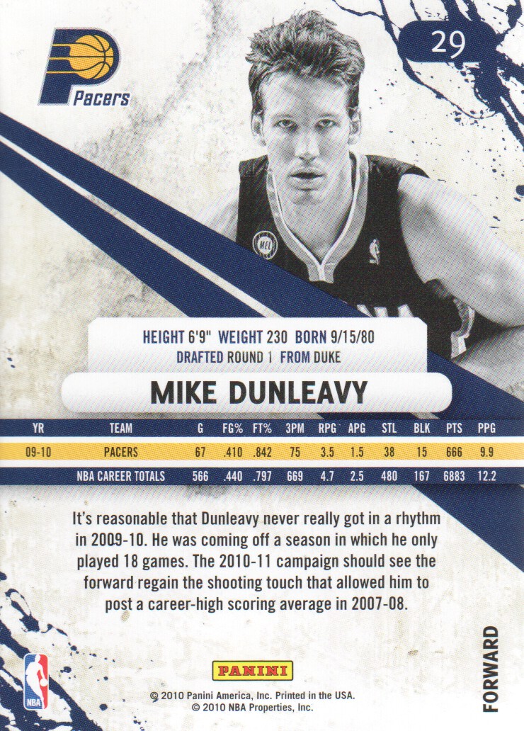 2010-11 Rookies and Stars #29 Mike Dunleavy back image