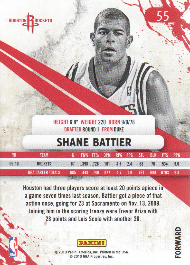 2010-11 Rookies and Stars #55 Shane Battier back image