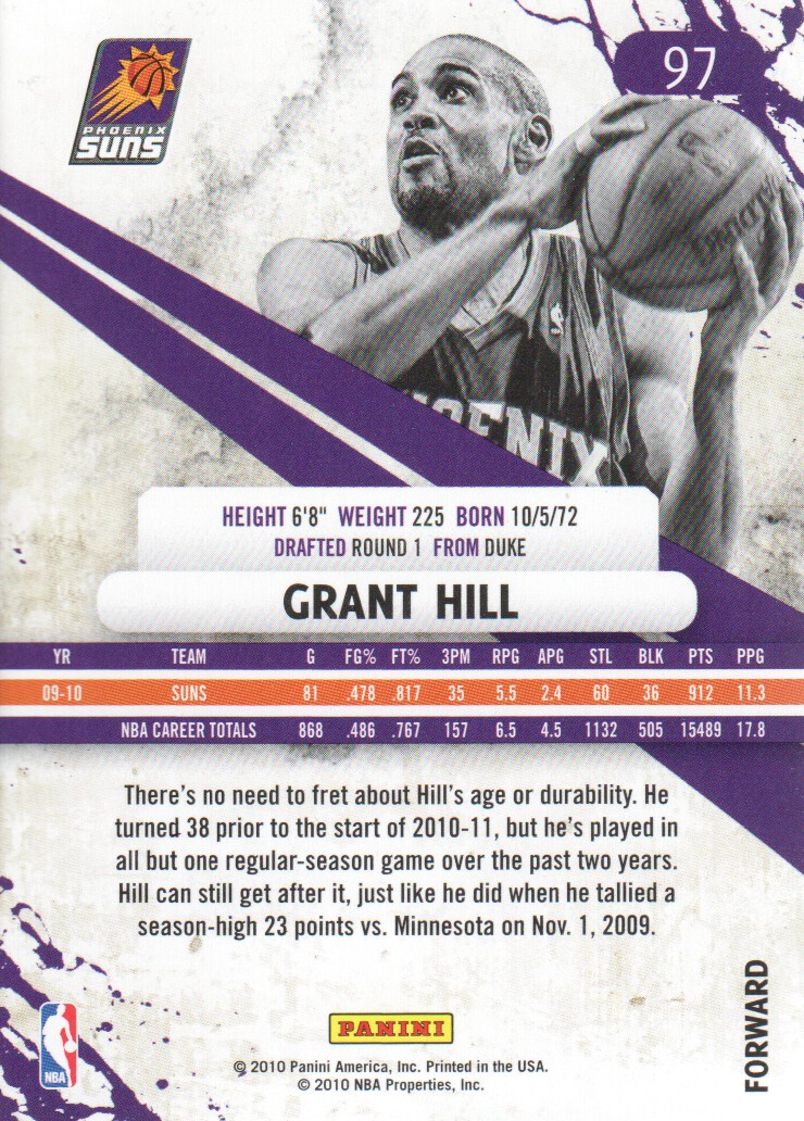 2010-11 Rookies and Stars #97 Grant Hill back image