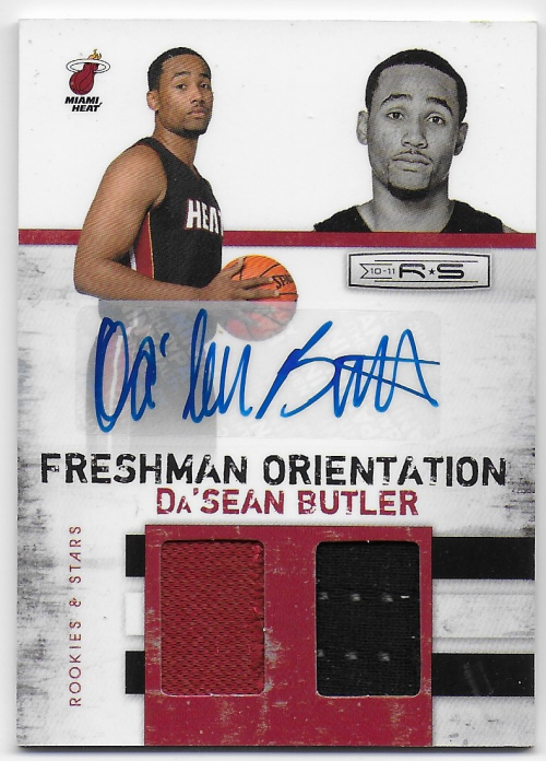 2010-11 Rookies and Stars Freshman Orientation Double Materials Signatures #32 Da'Sean Butler