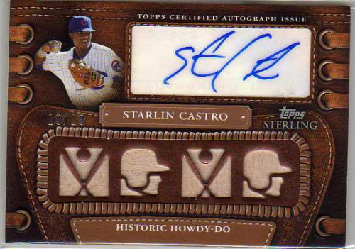 2010 Topps Sterling Legendary Leather Quad Relic Autographs #LLAR58 Starlin Castro