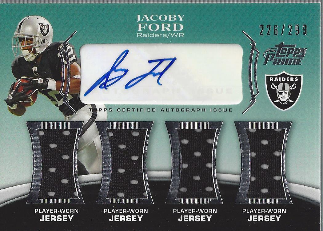 2010 Topps Prime Autographed Relics Level 5 #PL5JF Jacoby Ford/299