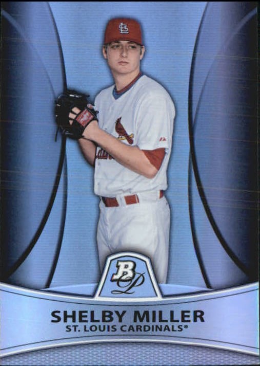 2010 Bowman Platinum Prospects Refractors Thick Stock #PP25 Shelby Miller