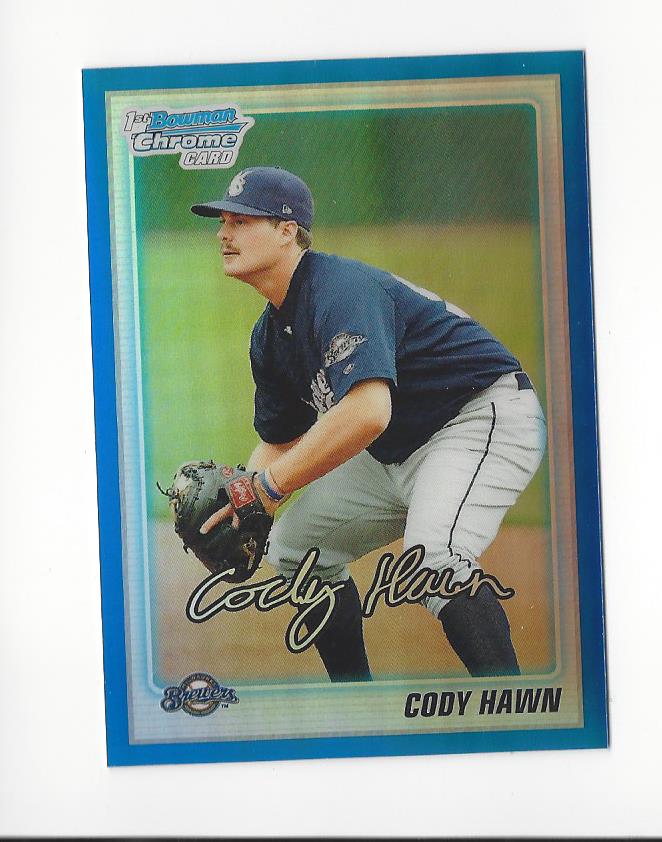2010 Bowman Chrome Draft Prospects Blue Refractors #BDPP58 Cody Hawn