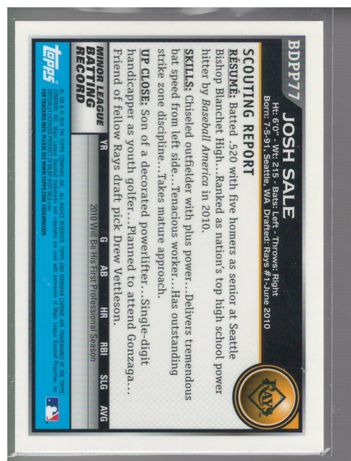 A7495- 2010 Bowman Chrome Draft Baseball Versch. Karten -du Pick- 15 + - Bild 208 von 418