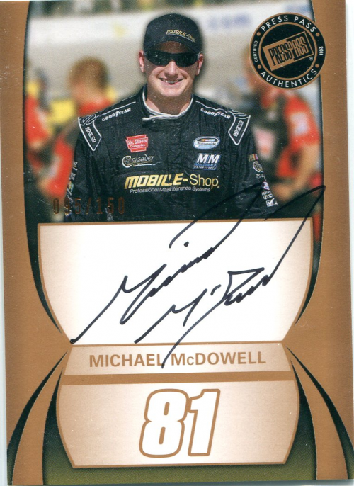 2011 Press Pass Autographs Bronze #36 Michael McDowell