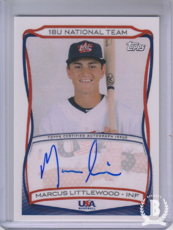 2010 USA Baseball Autographs #A16 Marcus Littlewood