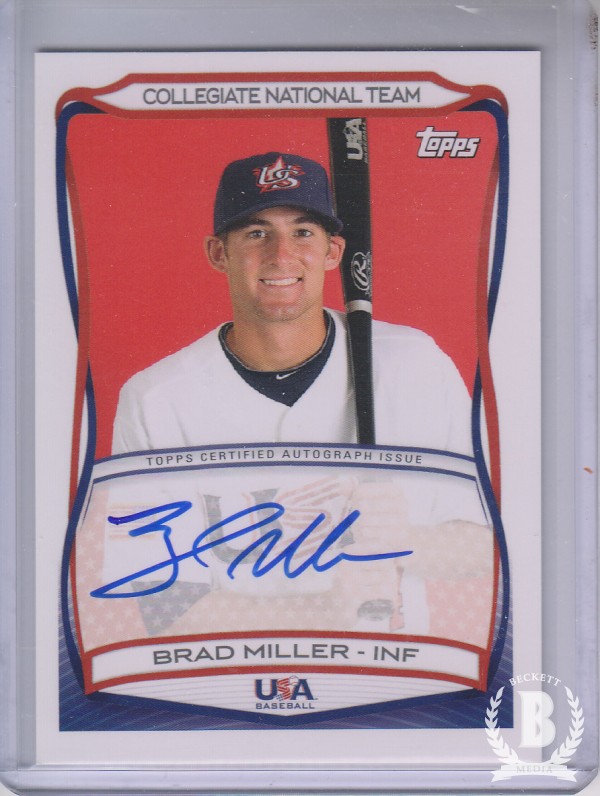 2010 USA Baseball Autographs #A33 Brad Miller