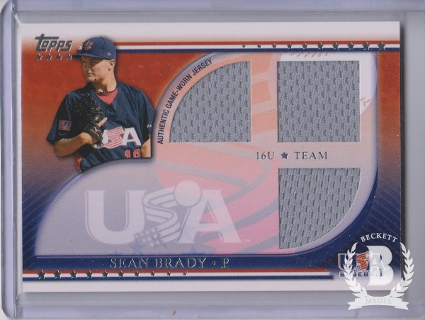 2010 USA Baseball Triple Jerseys #SB Sean Brady