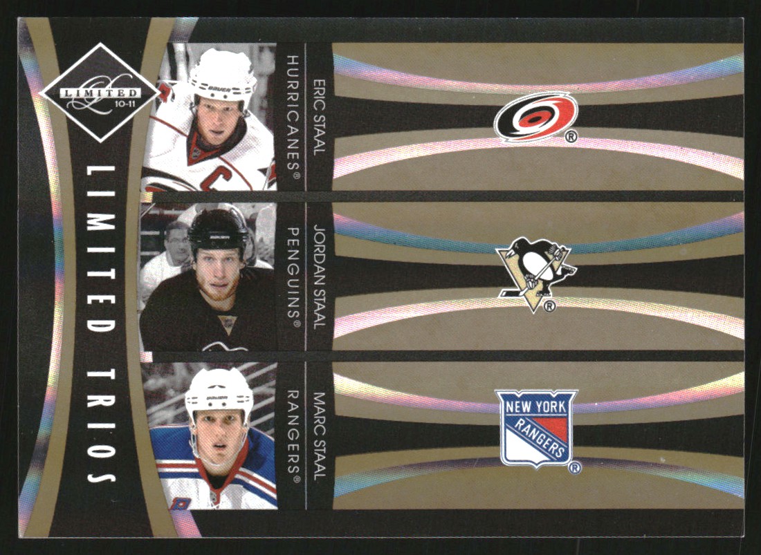 2010-11 Limited Trios Gold Spotlight #SSS Eric Staal/Jordan Staal/Marc Staal