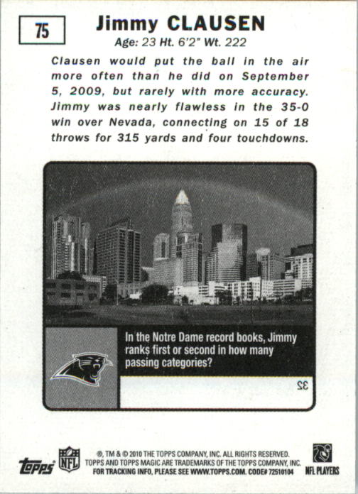 2010 Topps Magic Mini Football Card Pick - Picture 114 of 411