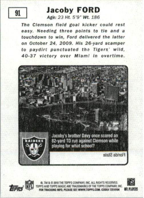 2010 Topps Magic Mini Football Card Pick - Picture 140 of 411