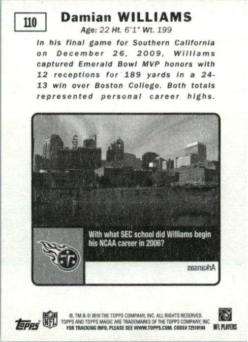 2010 Topps Magic Mini Football Card Pick - Picture 174 of 411