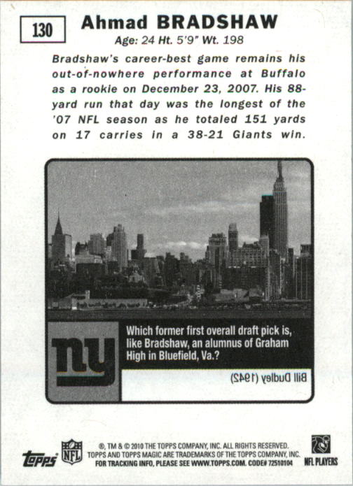 2010 Topps Magic Mini Football Card Pick - Picture 207 of 411