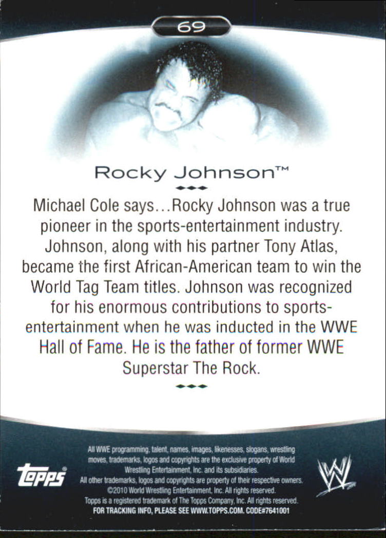 2010 Topps Platinum WWE Rainbow #69 Rocky Johnson back image