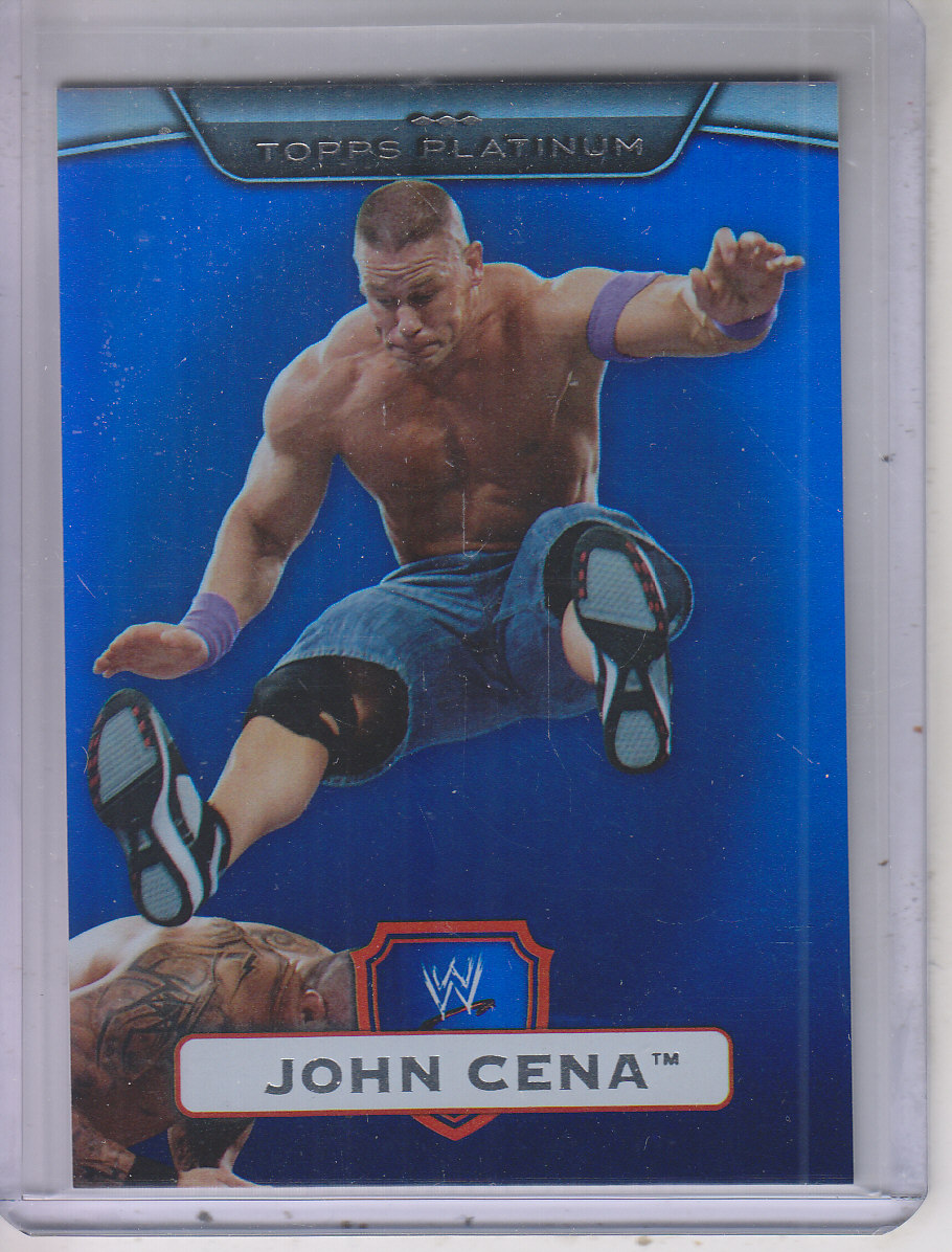 2010 Topps Platinum WWE Blue #1 John Cena