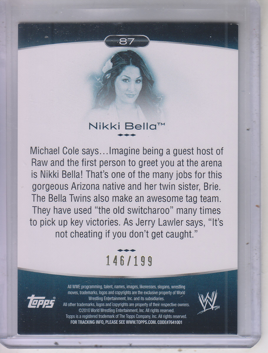 2010 Topps Platinum WWE Blue #87 Nikki Bella back image