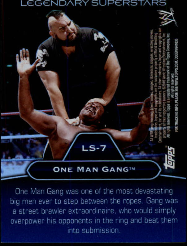 2010 Topps Platinum WWE Legendary Superstars Blue #LS7 Mark Henry/One Man Gang back image