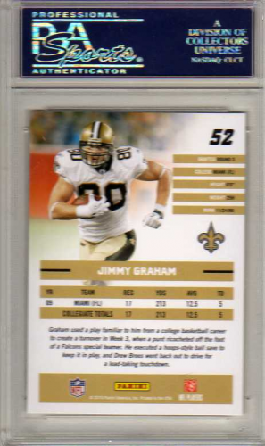 2010 Donruss Rated Rookies #52 Jimmy Graham back image