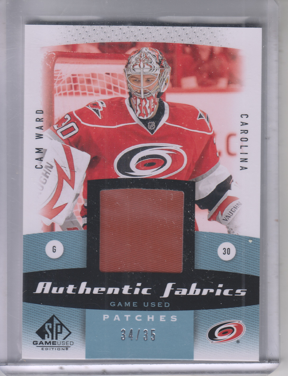2010-11 SP Game Used Authentic Fabrics Patches #AFCW Cam Ward