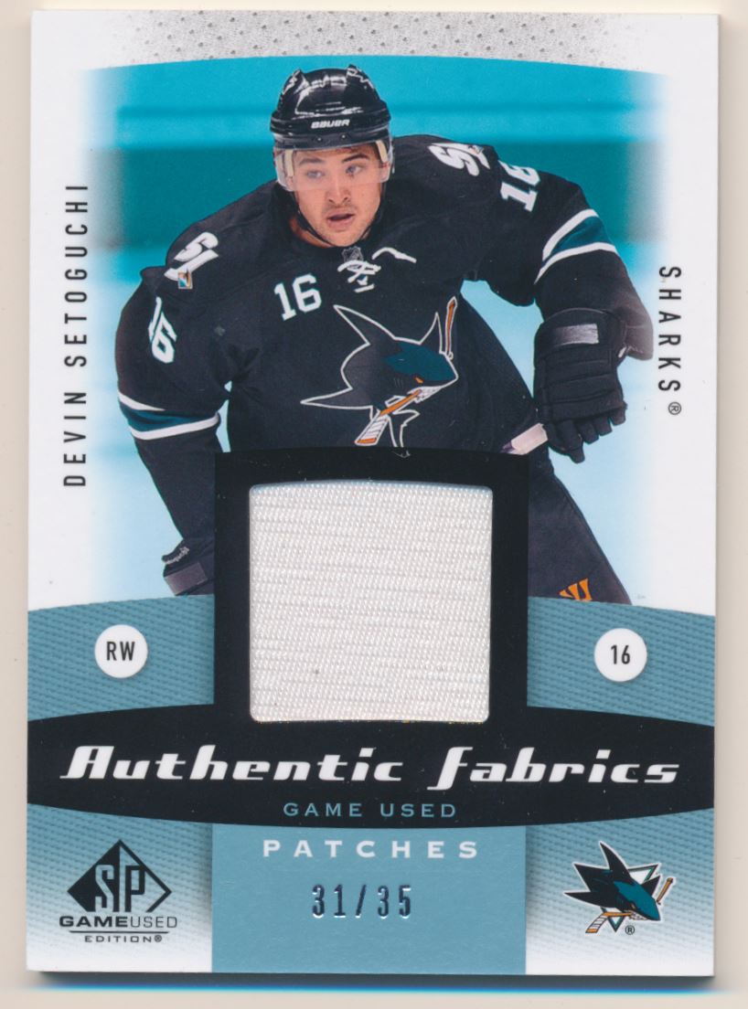 2010-11 SP Game Used Authentic Fabrics Patches #AFSE Devin Setoguchi