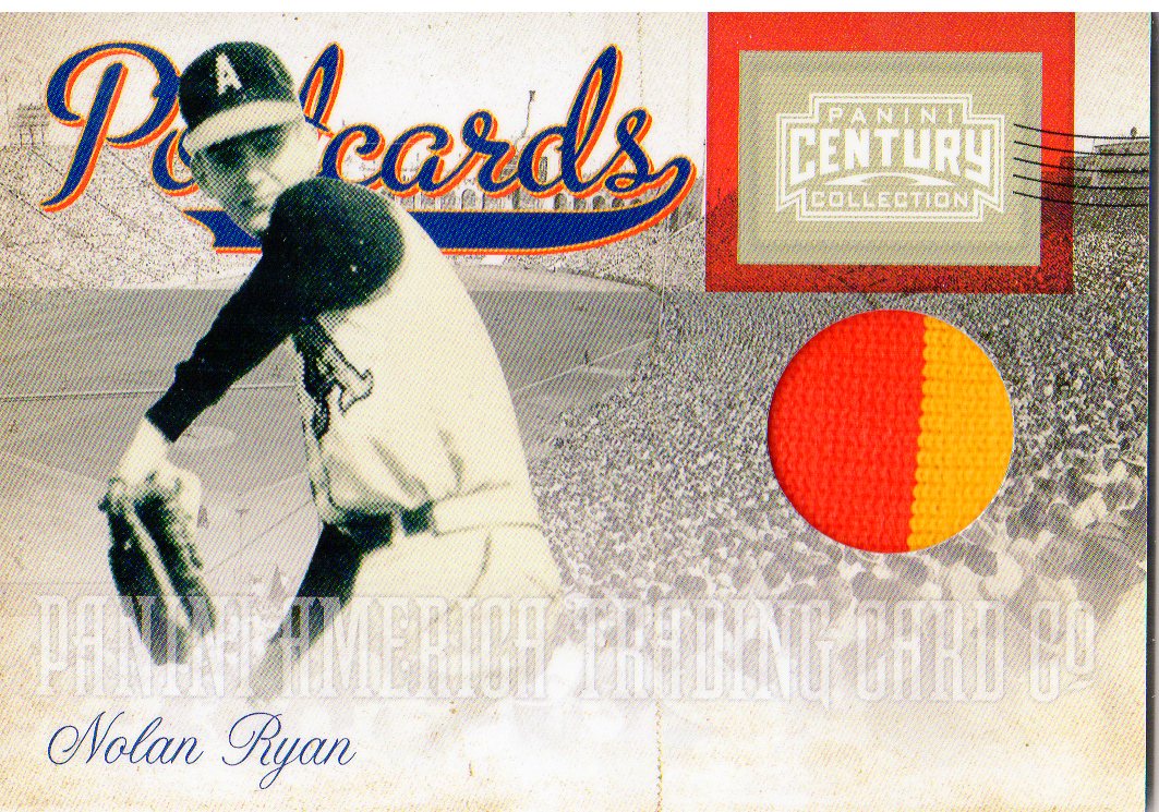 2010 Panini Century Postcards Materials Prime #10 Nolan Ryan/25