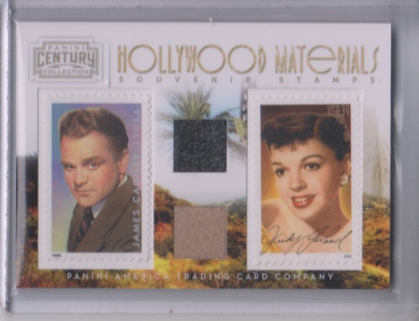 2010 Panini Century Hollywood Materials Dual Stamp Dual Memorabilia #14 Judy Garland/James Cagney